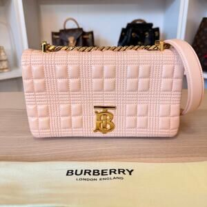 Burberry Lambskin Quilted Small Lola Bag Pink